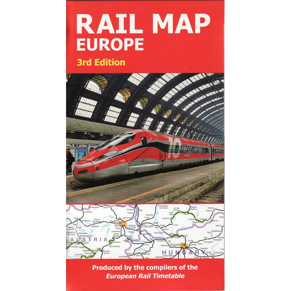 Järnvägskarta Europa, European Rail 3rd edition väggkarta ovikt 100x70cm